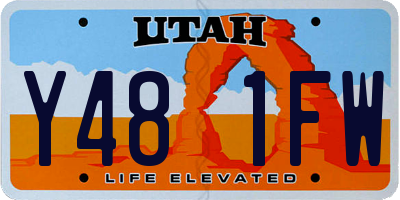 UT license plate Y481FW