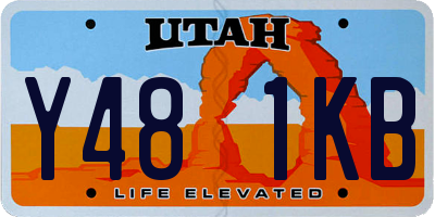 UT license plate Y481KB