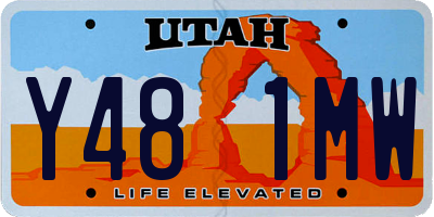 UT license plate Y481MW