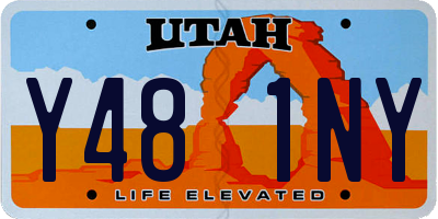 UT license plate Y481NY
