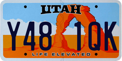 UT license plate Y481QK