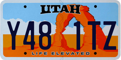 UT license plate Y481TZ