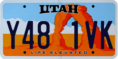 UT license plate Y481VK