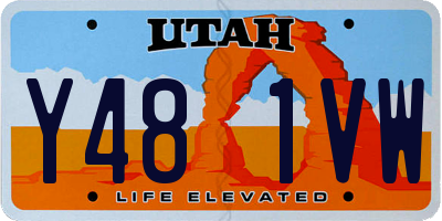 UT license plate Y481VW