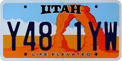 UT license plate Y481YW