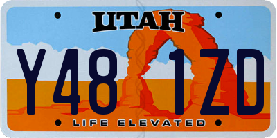 UT license plate Y481ZD
