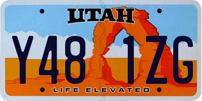 UT license plate Y481ZG