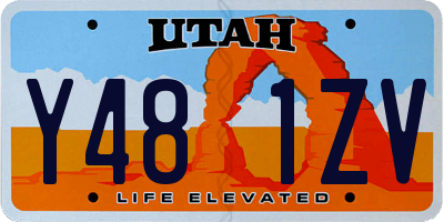 UT license plate Y481ZV