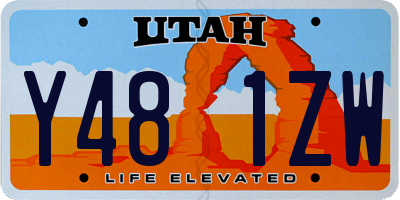 UT license plate Y481ZW