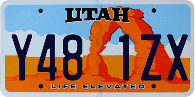 UT license plate Y481ZX