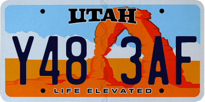 UT license plate Y483AF