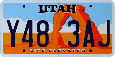 UT license plate Y483AJ