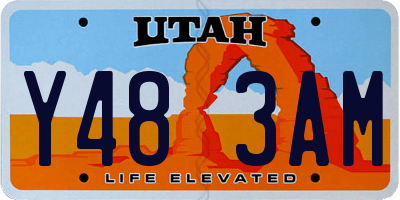 UT license plate Y483AM