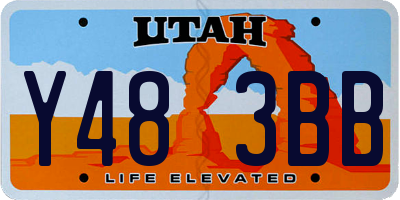 UT license plate Y483BB