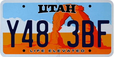 UT license plate Y483BF