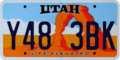 UT license plate Y483BK