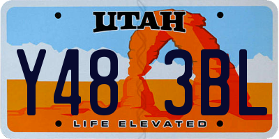 UT license plate Y483BL