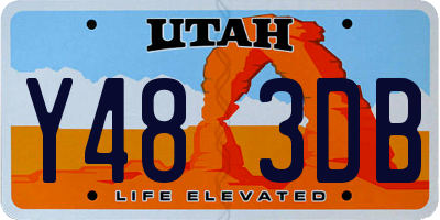UT license plate Y483DB
