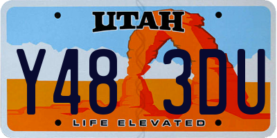 UT license plate Y483DU
