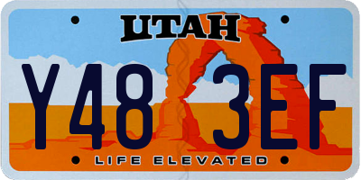UT license plate Y483EF