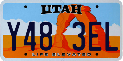 UT license plate Y483EL