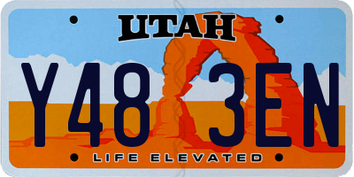 UT license plate Y483EN