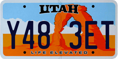 UT license plate Y483ET