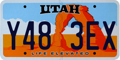 UT license plate Y483EX