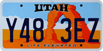 UT license plate Y483EZ