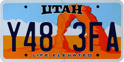 UT license plate Y483FA