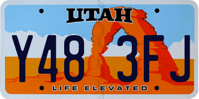 UT license plate Y483FJ