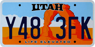 UT license plate Y483FK