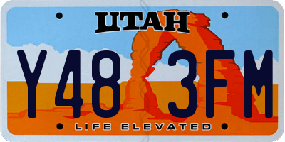 UT license plate Y483FM
