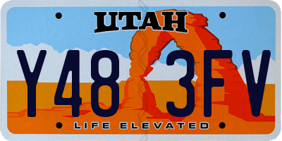 UT license plate Y483FV