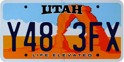UT license plate Y483FX