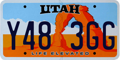 UT license plate Y483GG