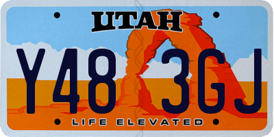 UT license plate Y483GJ