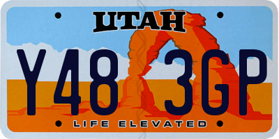 UT license plate Y483GP