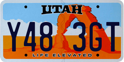 UT license plate Y483GT