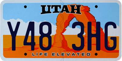 UT license plate Y483HG