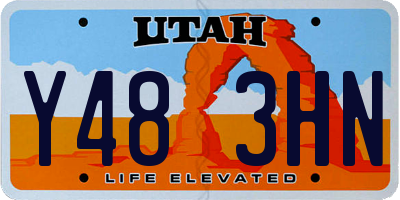 UT license plate Y483HN