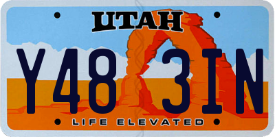 UT license plate Y483IN