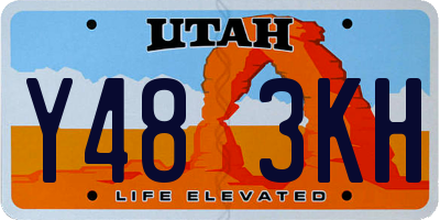 UT license plate Y483KH