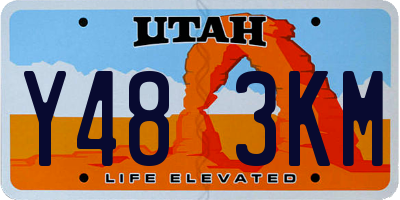 UT license plate Y483KM
