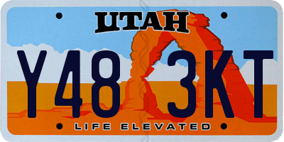 UT license plate Y483KT