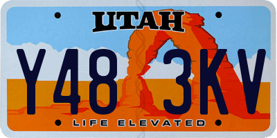 UT license plate Y483KV