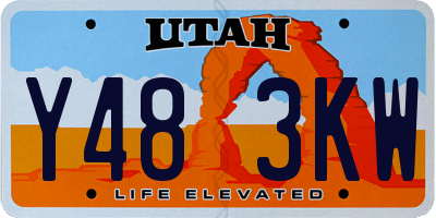 UT license plate Y483KW