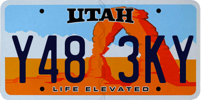 UT license plate Y483KY