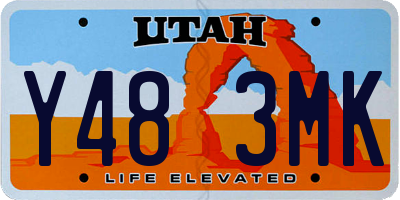 UT license plate Y483MK