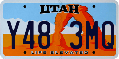 UT license plate Y483MQ